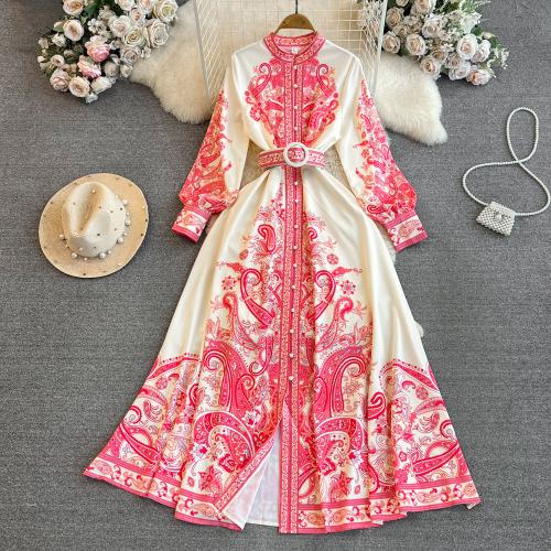 Tissu mixte Robe d’une seule pièce Imprimé Floral plus de couleurs pour le choix pièce