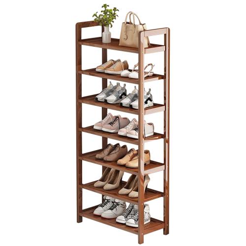 Moso Bamboo Shoes Rack Organizer durable brown PC