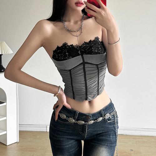 Polyester Tube Top Gris pièce