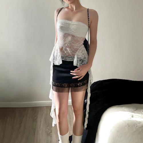 Polyester Slim Tube Top see through look PC