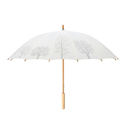 Glasvezel & Massief hout & Pongee Lange handvat paraplu meer kleuren naar keuze stuk