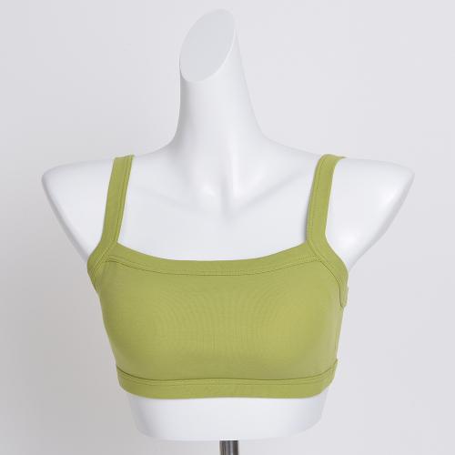 Stretch Cotton with bra & Crop Top Camisole backless Solid PC