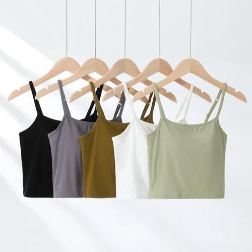Stretch Cotton with bra Camisole flexible & backless Solid PC