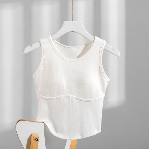 Viscose with bra & Soft Tank Top flexible Solid PC