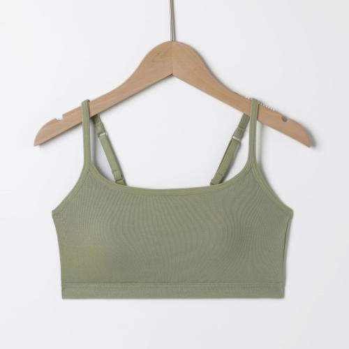 Cotton with bra Camisole backless Solid PC