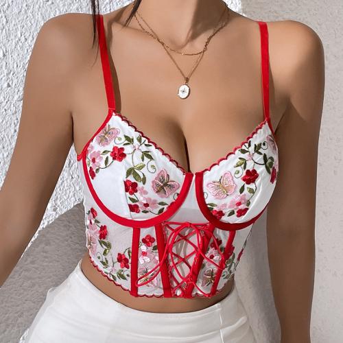 Polyester Slim Camisole midriff-baring red PC