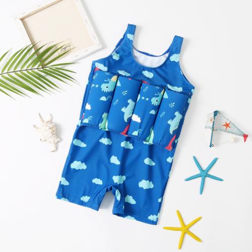 Polyester Costume flottant de natation d’enfants Dessin animé Bleu pièce