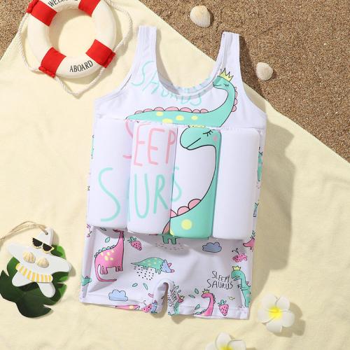 Polyester Children Swimming Floating Suit Cartoon white PC