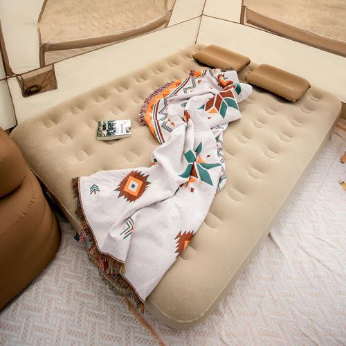 Flocking Fabric PVC Outdoor & Inflatable Inflatable Bed Mattress portable Solid coffee PC