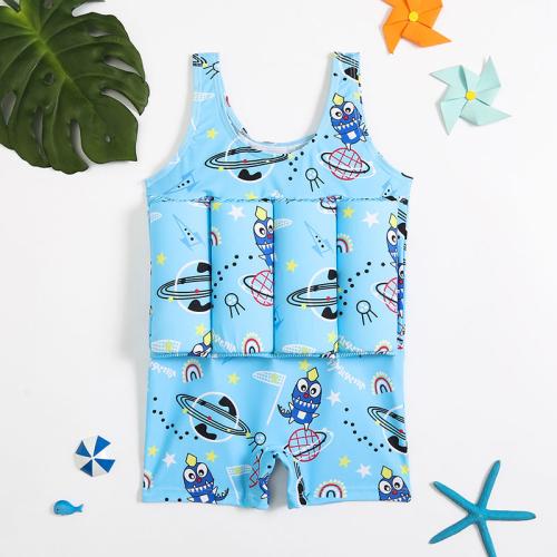 Polyester Kinderen die drijvend kostuum zwemmen Solide Blauwe stuk