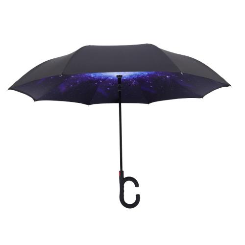 Carbon Fibre & Fiberglass & Pongee automatic & foldable Umbrella sun protection PC