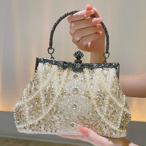 Plastic & Polyester Easy Matching & Evening Party Handbag durable champagne PC