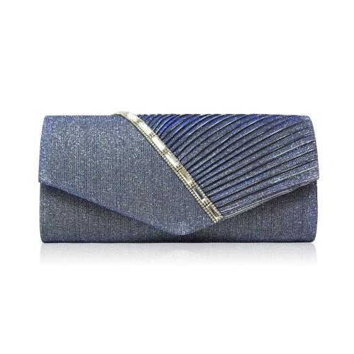 Cloth Easy Matching Clutch Bag with chain & with rhinestone blue PC