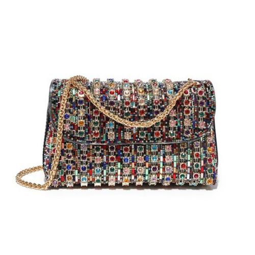 Polyester Easy Matching & Evening Party Crossbody Bag attached with hanging strap & with rhinestone PC
