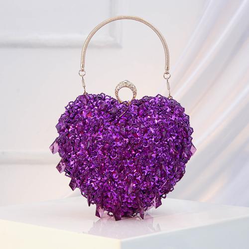 Plastic & Polyester Easy Matching & Evening Party Clutch Bag with chain & attached with hanging strap PC
