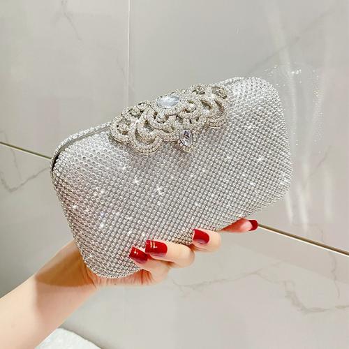 Polyester Easy Matching & Evening Party Clutch Bag with chain & attached with hanging strap Solid PC