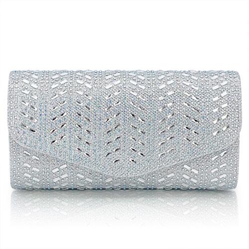 PU Leather & Polyester Easy Matching Clutch Bag silver PC