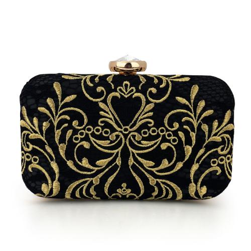 Polyester Easy Matching Clutch Bag floral black PC