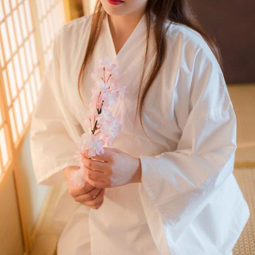 Algodón Kimono Sexy, blanco,  trozo