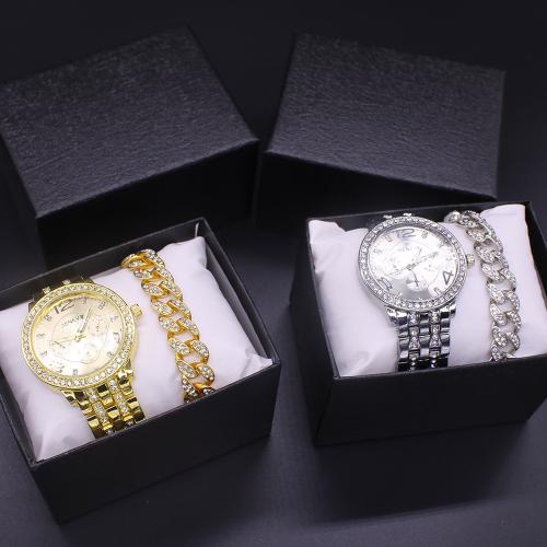 Glass & Stainless Steel & Zinc Alloy for man Jewelry Set two piece & with rhinestone PC