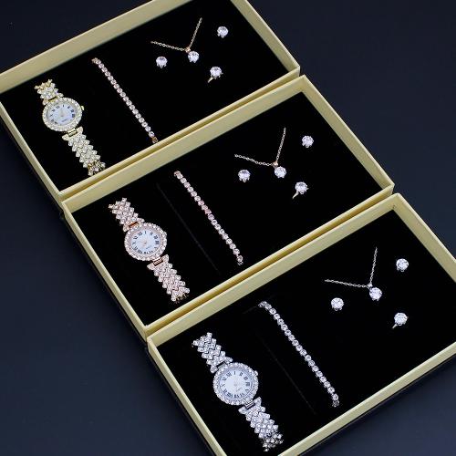 Verre & Acier inoxydable & Alliage de zinc Ensemble de bijoux Plaqué plus de couleurs pour le choix Ensemble