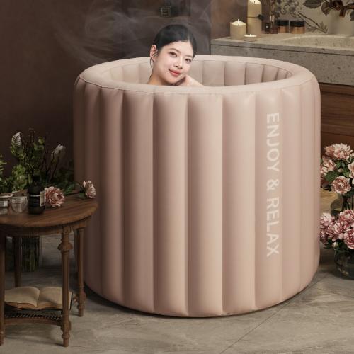 Pearl Cotton & PVC & Nylon heat preservation & Inflatable Foldable Bathtub pink PC
