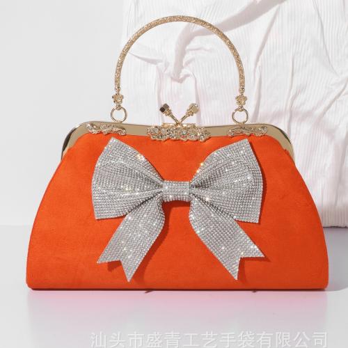 Polyester Easy Matching Clutch Bag with rhinestone bowknot pattern PC