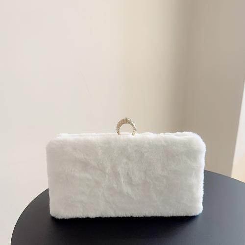 Plush hard-surface & Easy Matching Clutch Bag, white,  PC