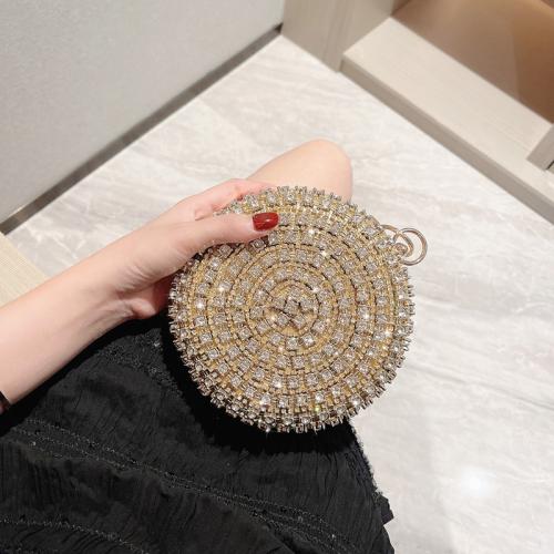 Metal & Polyester hard-surface & Easy Matching Clutch Bag & with rhinestone PC