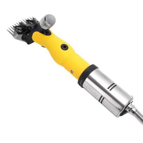 Waxed Leather & Carbon Steel & Plastic Plug-In Electric Scissors different power plug style for choose & durable yellow PC
