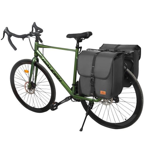 PU Leather & Polyester Organizer Bike Bag large capacity & waterproof black PC