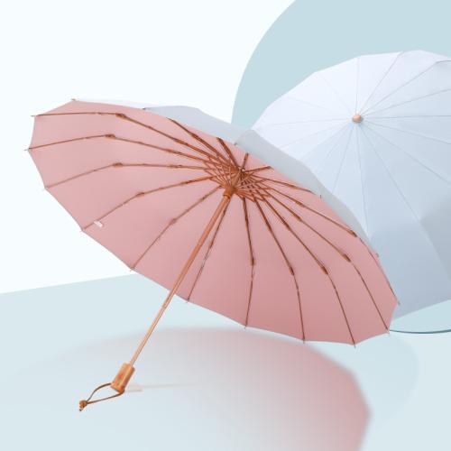 Glass Fiber & Aluminum & Solid Wood & Pongee Umbrella Manual & anti ultraviolet PC