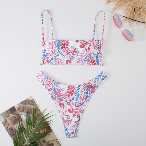 Polyester Tankinis Set, flexible & different size for choice & two piece, printed, different color and pattern for choice, more colors for choice,  Set