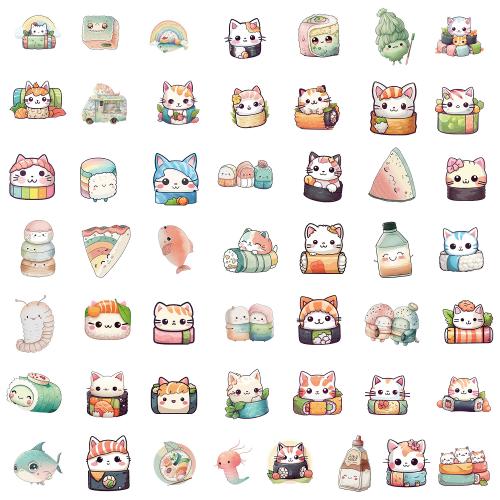 Pressure-Sensitive Adhesive & PVC Decorative Sticker for home decoration & durable & sun protection & waterproof Cats mixed colors Bag