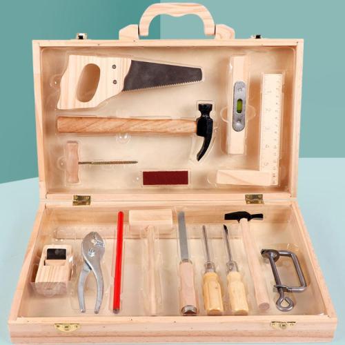 Pine Tool Case Toy Set for children Box