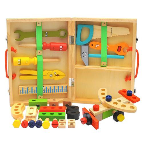 De madera Conjunto de herramientas de juguete,  Caja
