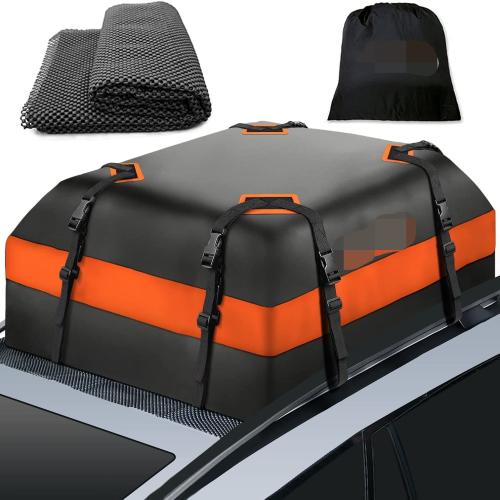 PVC foldable Car Roof Bag large capacity & anti-skidding & waterproof Solid black PC