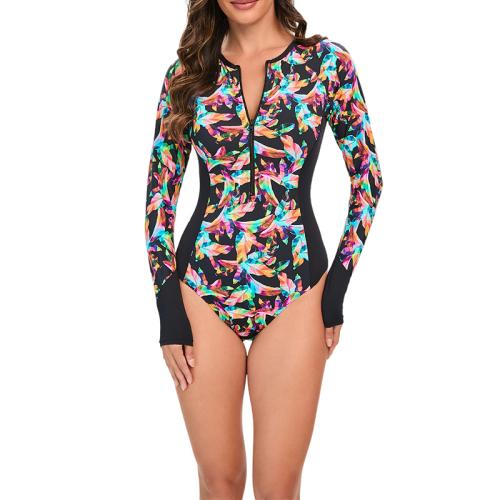 Polyester One-piece Swimsuit printed multi-colored PC