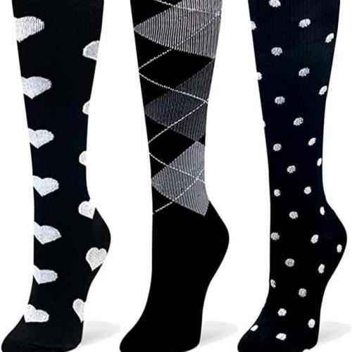Polyamid Unisex Sport Socken, Gedruckt, mehr Farben zur Auswahl, 3Paare/Tasche,  Tasche