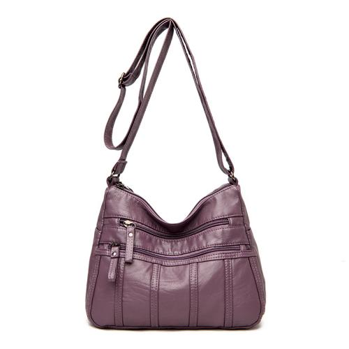 PU Leather Concise Crossbody Bag durable & large capacity Solid PC