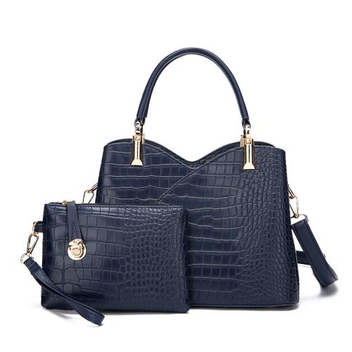 PU Leather Easy Matching Bag Suit attached with hanging strap & two piece crocodile grain PC