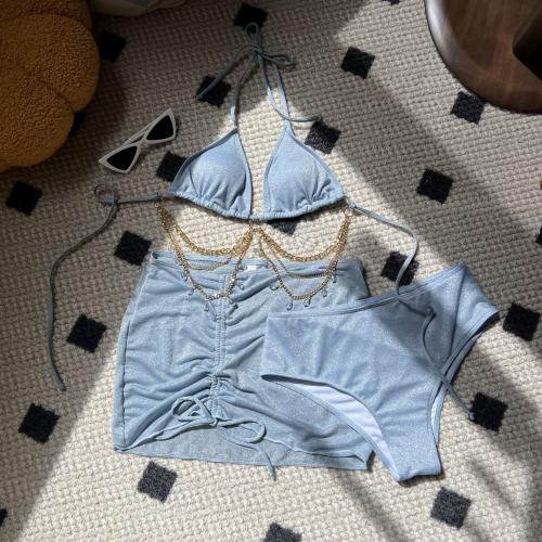 Polyester Bikini & three piece & padded Solid Set
