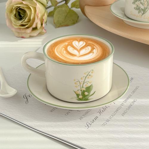 Cerámica Juego de tazas de café, plato, patrón diferente para la elección,  Conjunto