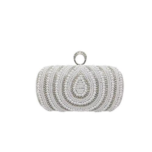 Metal & Plastic Pearl & Polyester Easy Matching Clutch Bag with chain & with rhinestone PC