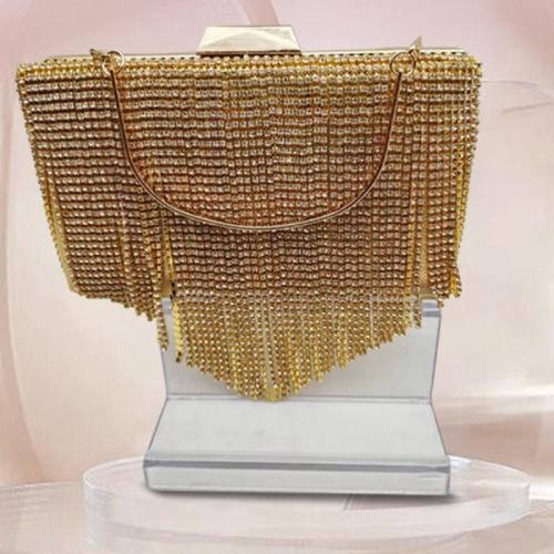 Polyester Easy Matching & Tassels Clutch Bag with rhinestone PC