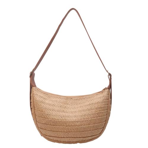 Straw & PU Leather Easy Matching Woven Shoulder Bag PC