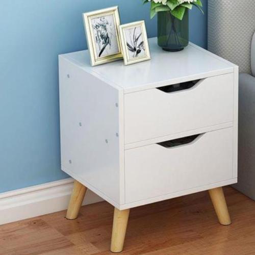 Wooden Bedside Cabinet for storage white PC