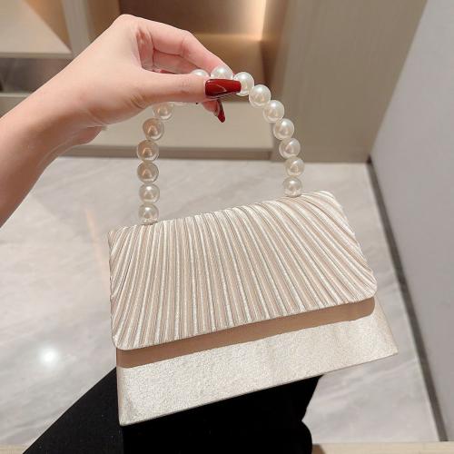 Plastic Pearl & Satin Easy Matching Clutch Bag PC