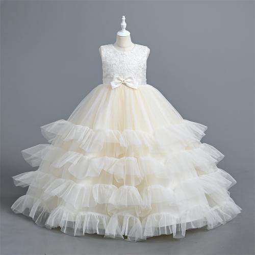 Polyester Soft & Princess & Ball Gown Girl One-piece Dress, different size for choice, Solid, more colors for choice,  PC