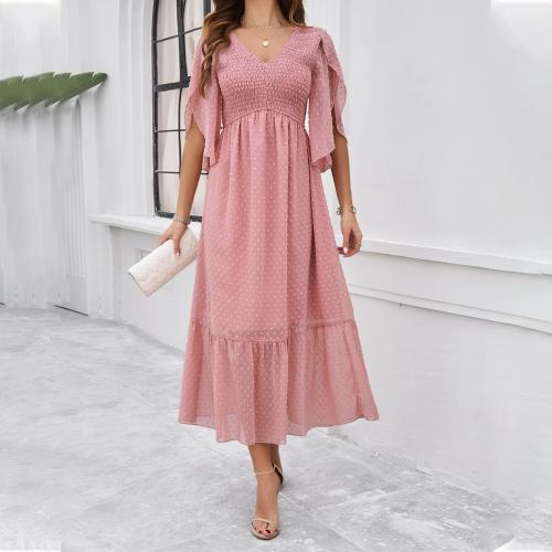 Polyester Soft One-piece Dress double layer Solid PC